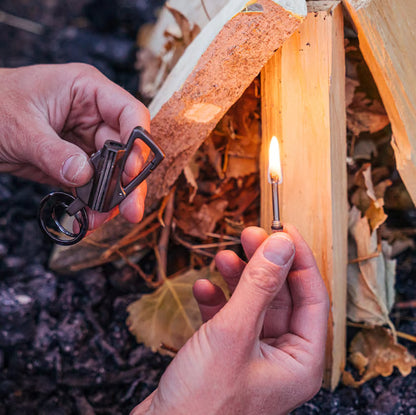 3-in-1 Permanent Match & Carabiner Keychain